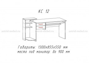 Компьютерный стол №12 (Анкор белый) в Югорске - yugorsk.germes-mebel.ru | фото