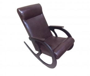 Кресло-качалка (эко-кожа темно-коричневая/венге) в Югорске - yugorsk.germes-mebel.ru | фото