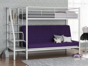 Кровать двухъярусная с диваном "Мадлен-3" (Белый/Фиолетовы) в Югорске - yugorsk.germes-mebel.ru | фото