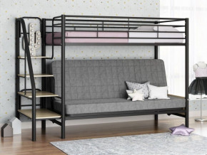 Кровать двухъярусная с диваном "Мадлен-3" (Черный/Серый) в Югорске - yugorsk.germes-mebel.ru | фото