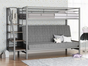 Кровать двухъярусная с диваном "Мадлен-3" (Серый/Серый) в Югорске - yugorsk.germes-mebel.ru | фото