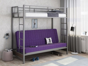 Кровать двухъярусная с диваном "Мадлен" (Серый/Фиолетовый) в Югорске - yugorsk.germes-mebel.ru | фото